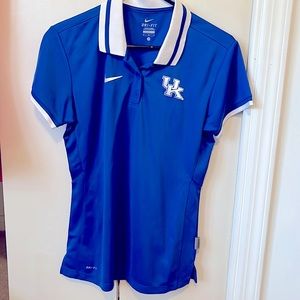 Nike University of Kentucky Dri-Fit Blue Polo medium